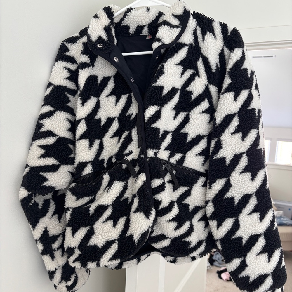 FP Movement by Free People Black and White Hit the Slopes Jacket